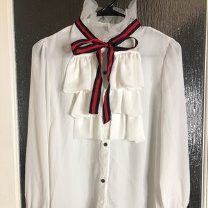 White Button Down Blouse